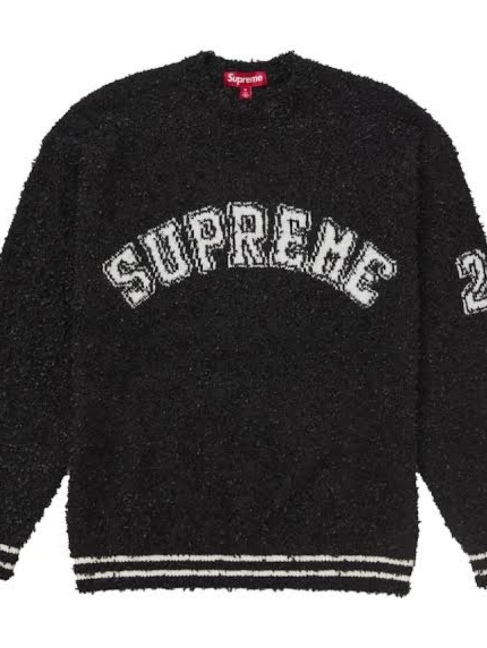 Supreme Supreme Brushed Mohair Logo Sweater Black Varsity Crewneck Size M FW